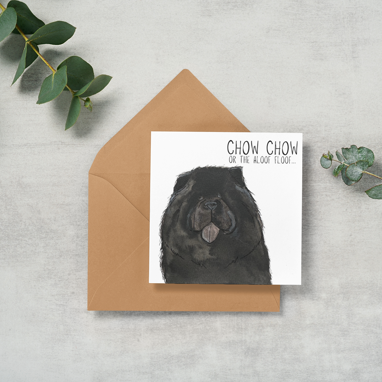 Send Some Floofy Love: Black Chow Chow 'Aloof Floof' Greeting Card