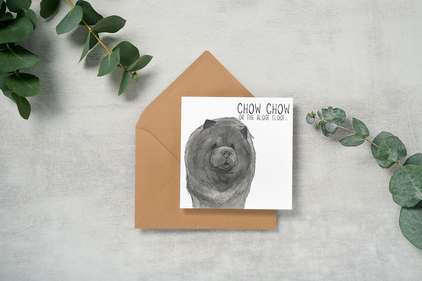 Send Some Floofy Love: Blue Chow Chow 'Aloof Floof' Greeting Card