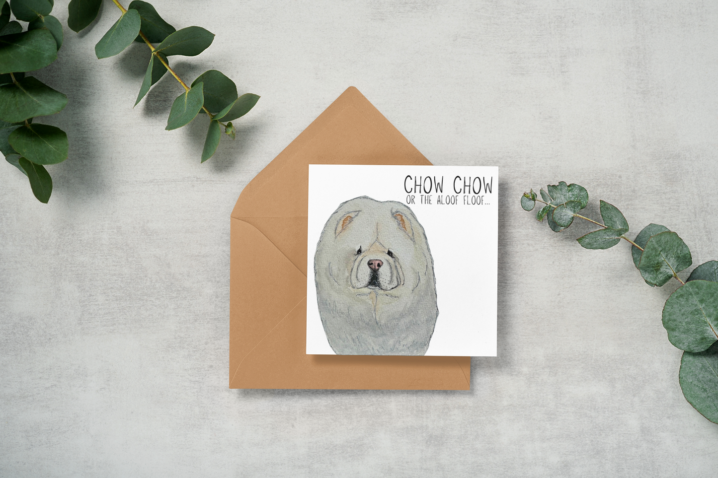 Send Some Floofy Love: Cream Chow Chow 'Aloof Floof' Greeting Card