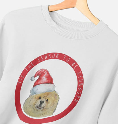 Stubborn Season: Fawn Chow Chow Men's Christmas Sweatshirt